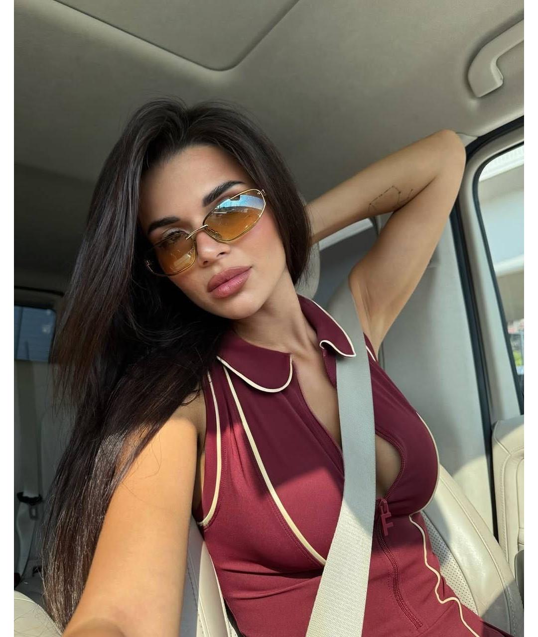 MIU MIU Золотые металлические солнцезащитные очки, фото 2
