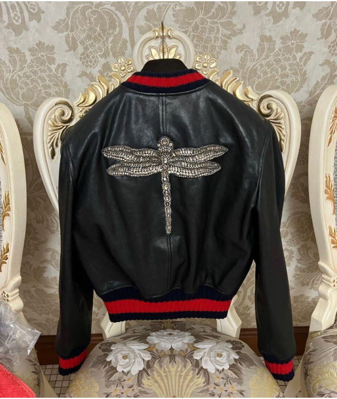 GUCCI Черная кожаная куртка, фото 2