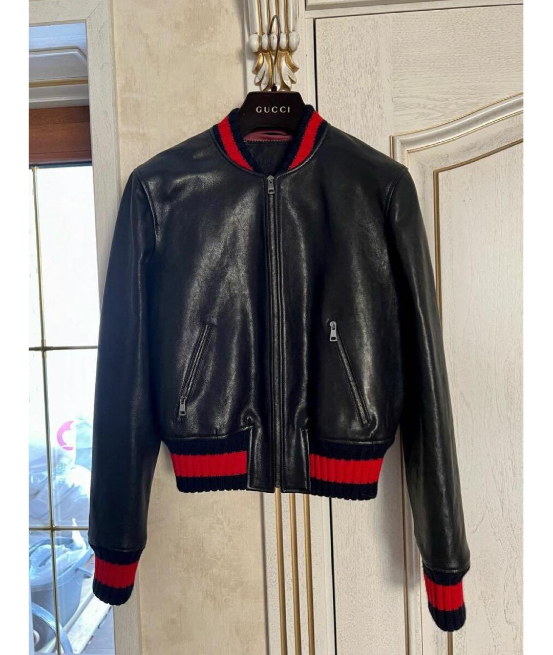 GUCCI Черная кожаная куртка, фото 3