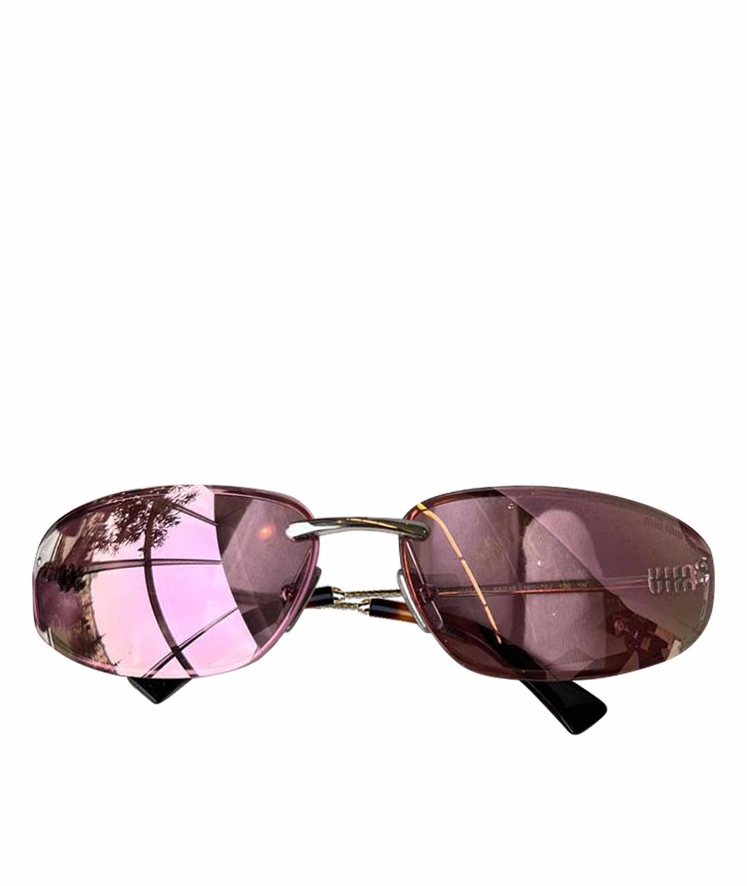 MIU MIU Розовые металлические солнцезащитные очки, фото 1