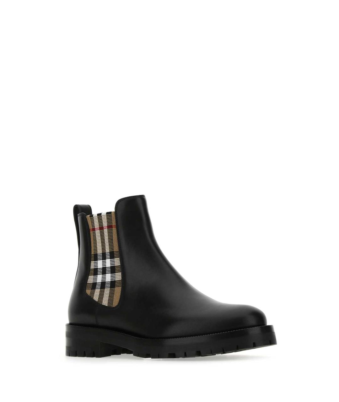 BURBERRY Черные кожаные ботинки, фото 2