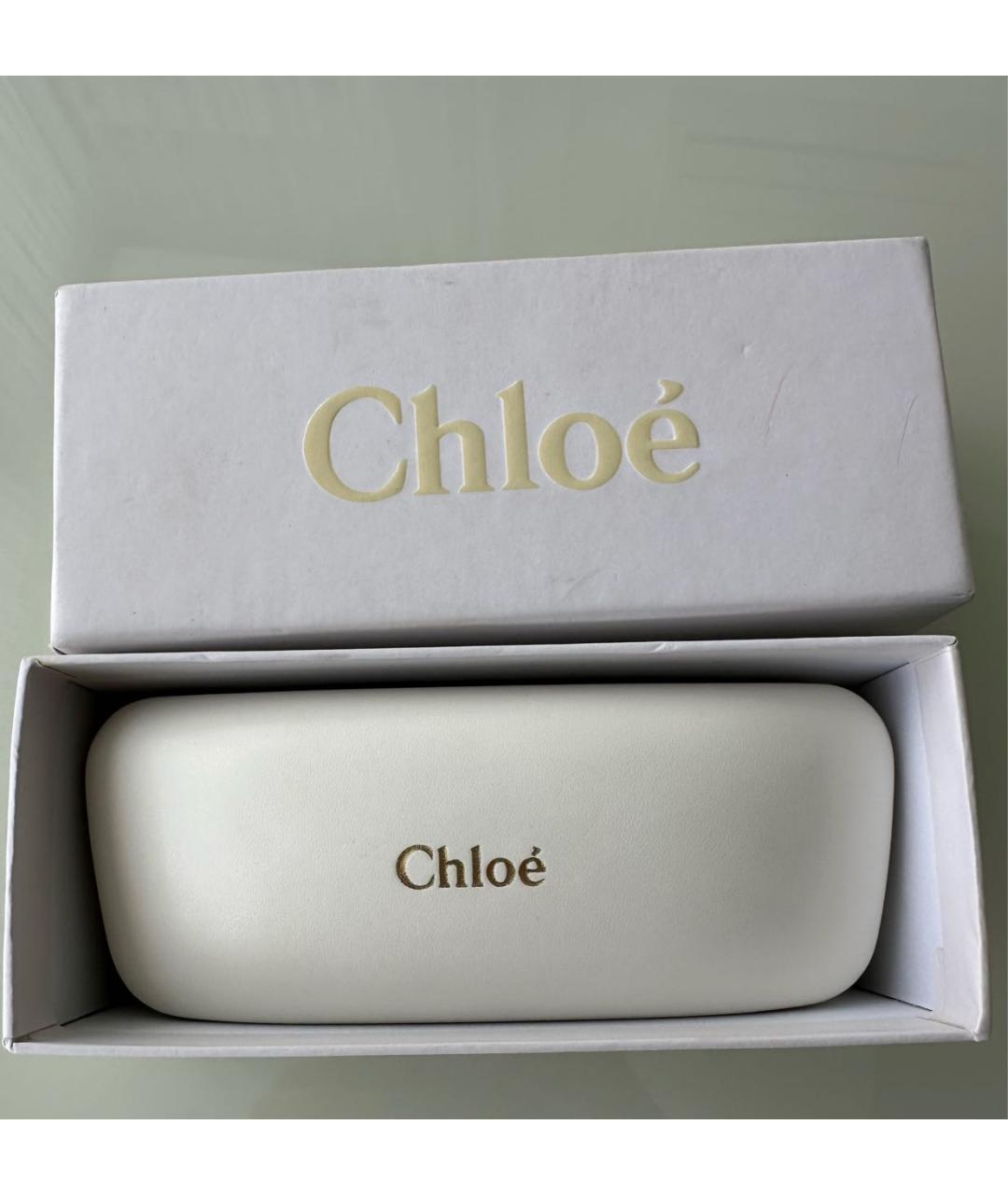 CHLOE Бежевые пластиковые солнцезащитные очки, фото 7
