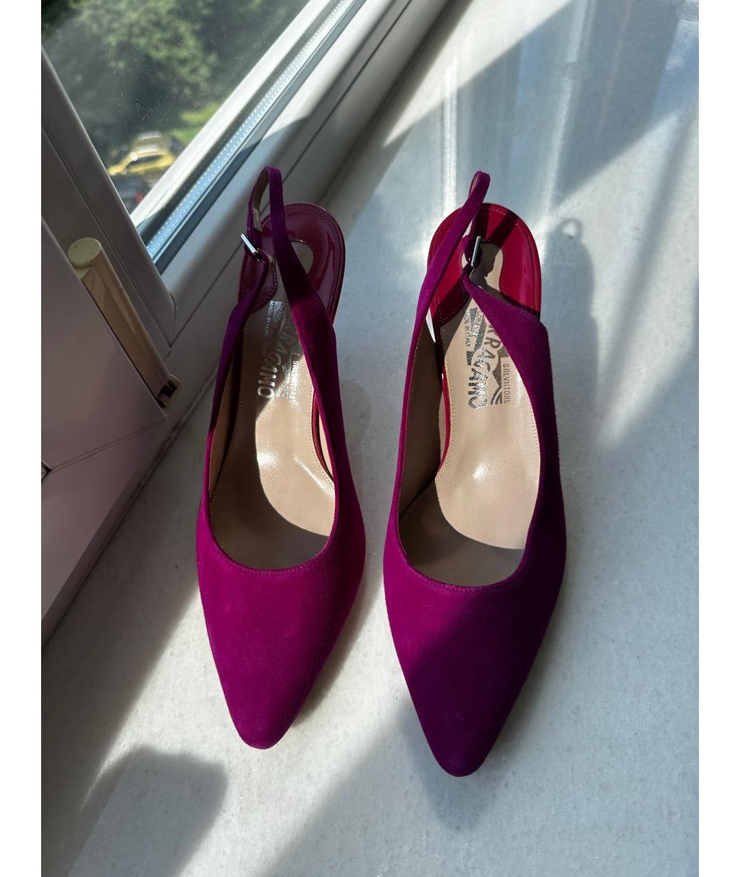 FERRAGAMO Фуксия кожаные босоножки, фото 2