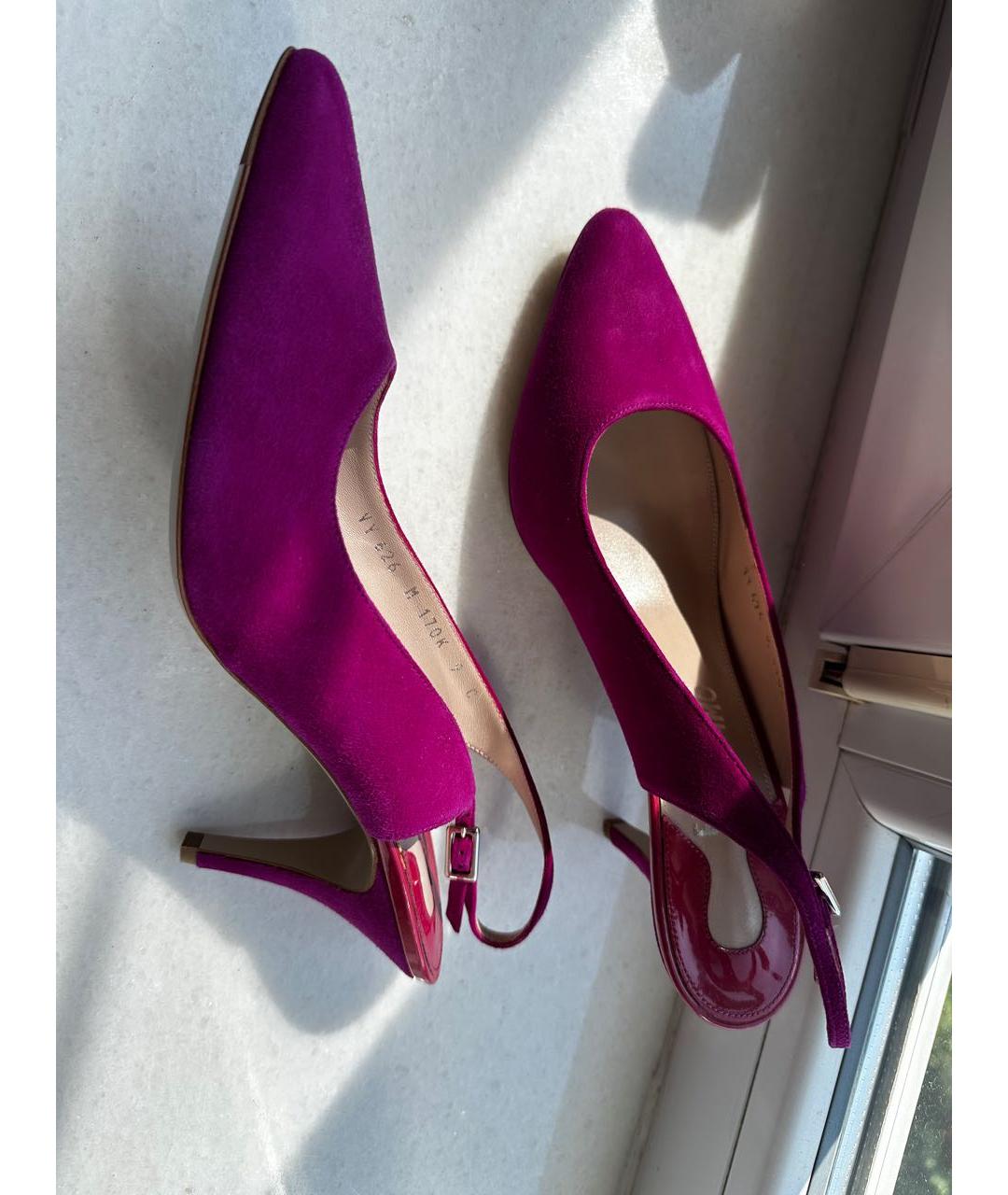 FERRAGAMO Фуксия кожаные босоножки, фото 6