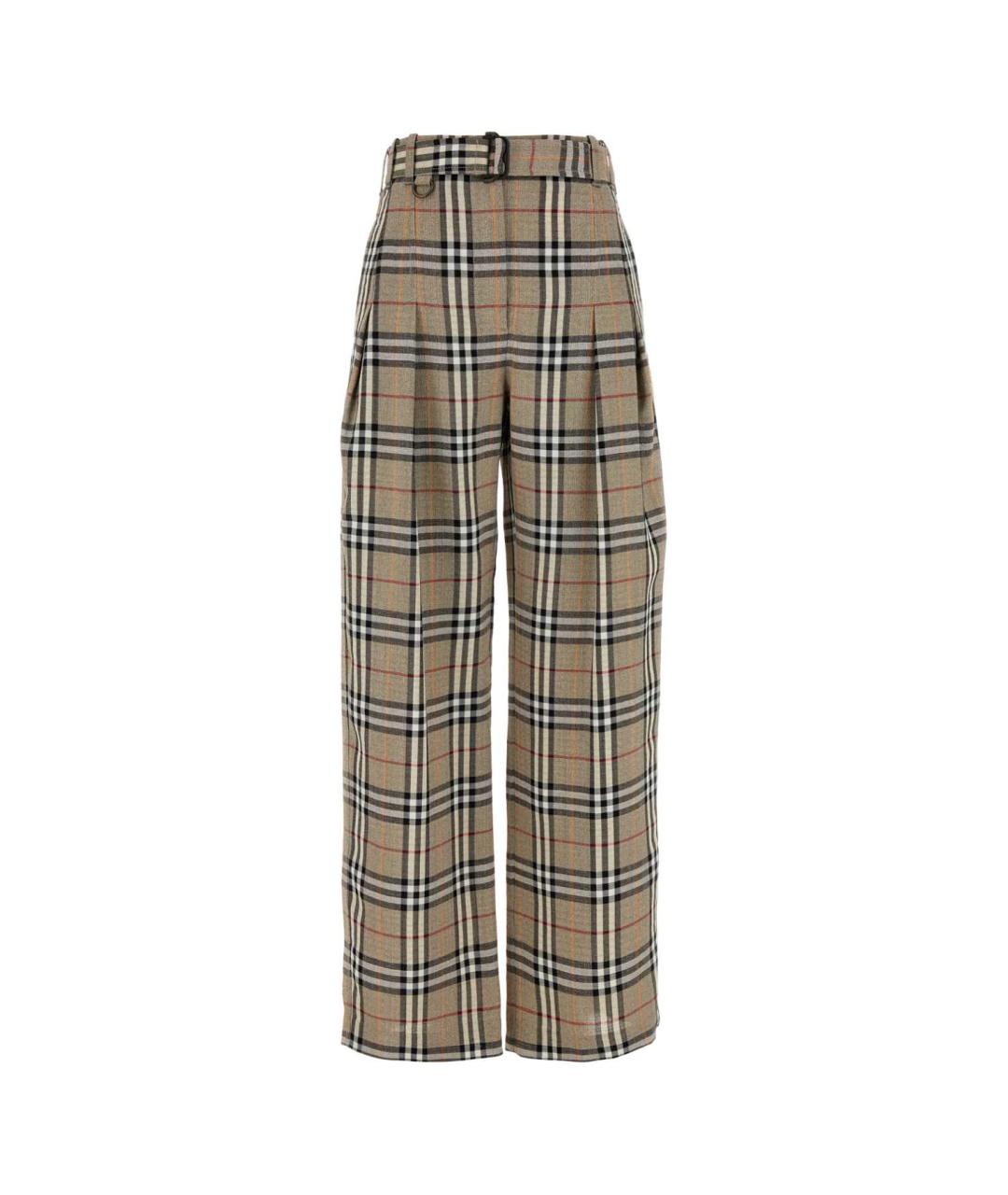 BURBERRY Бежевые вискозные прямые брюки, фото 1