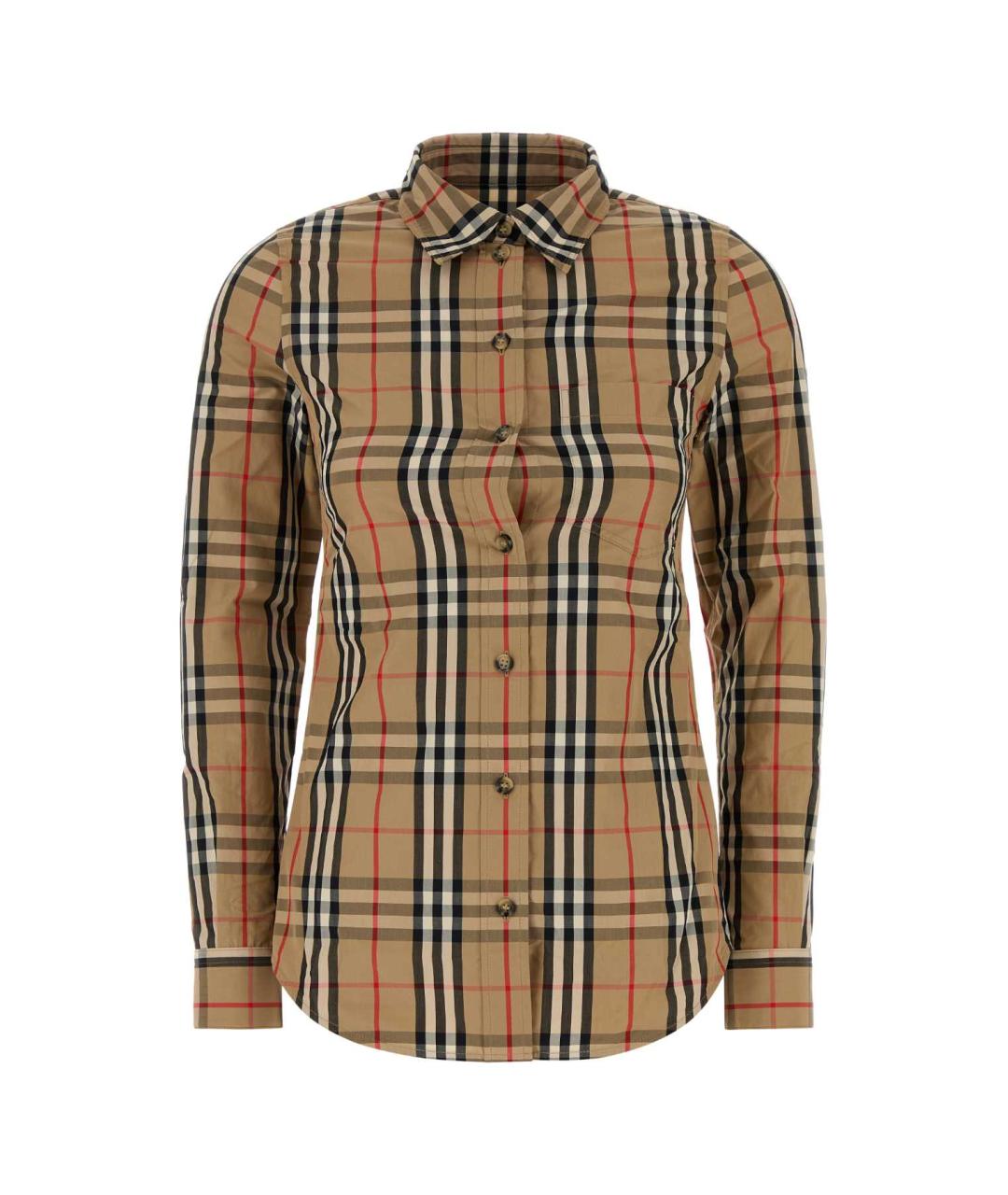 BURBERRY Коричневая хлопковая рубашка, фото 1