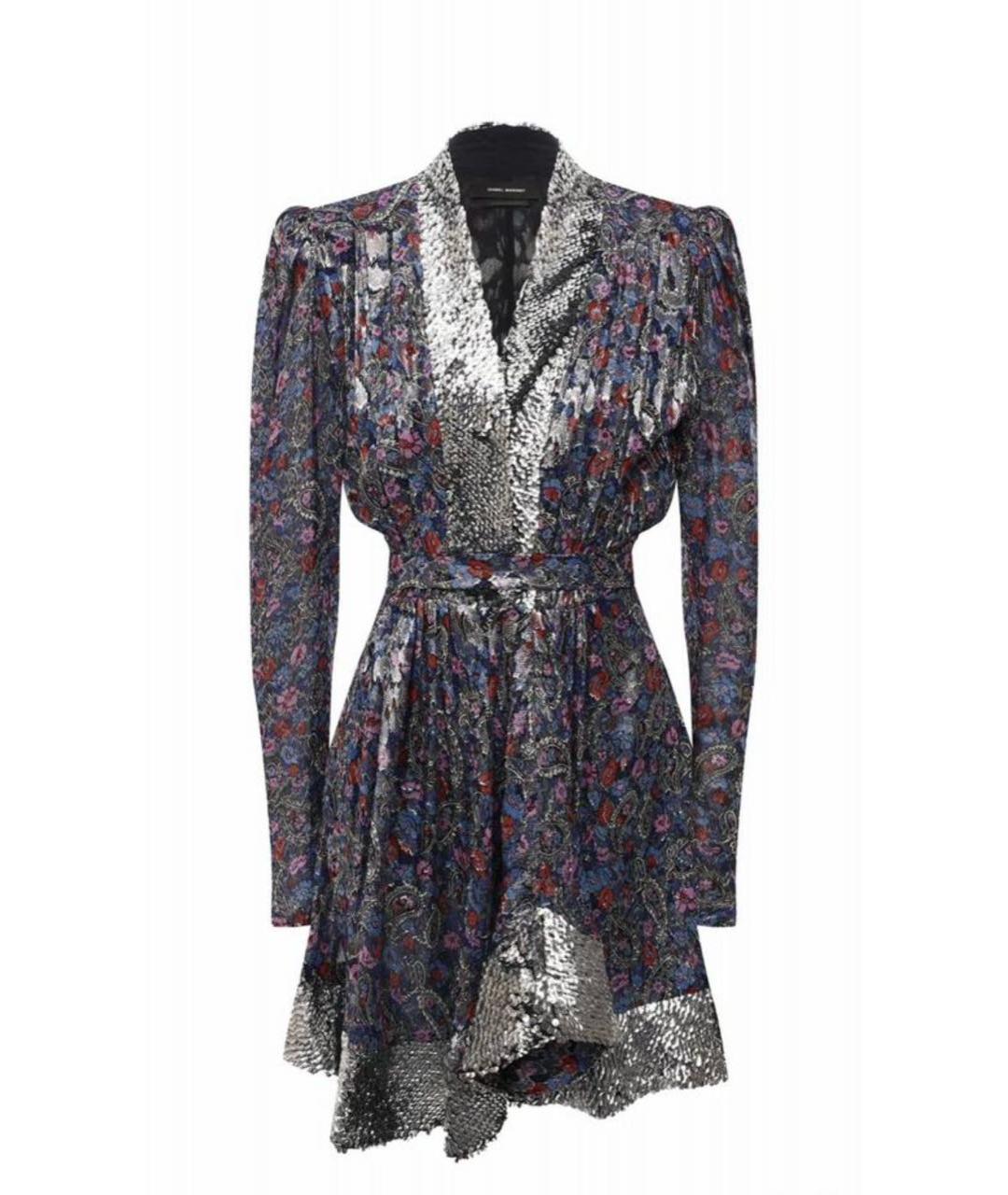 ISABEL MARANT Мульти шелковое вечернее платье, фото 8