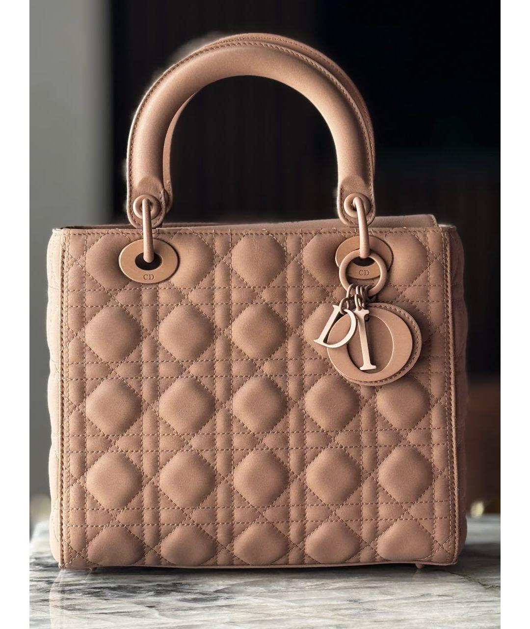 CHRISTIAN DIOR Розовая кожаная сумка с короткими ручками, фото 7