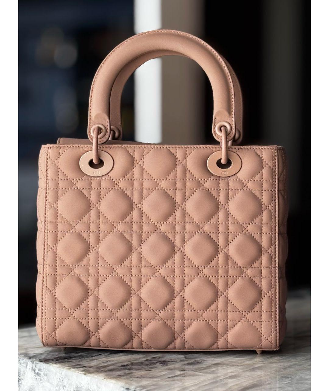 CHRISTIAN DIOR Розовая кожаная сумка с короткими ручками, фото 3