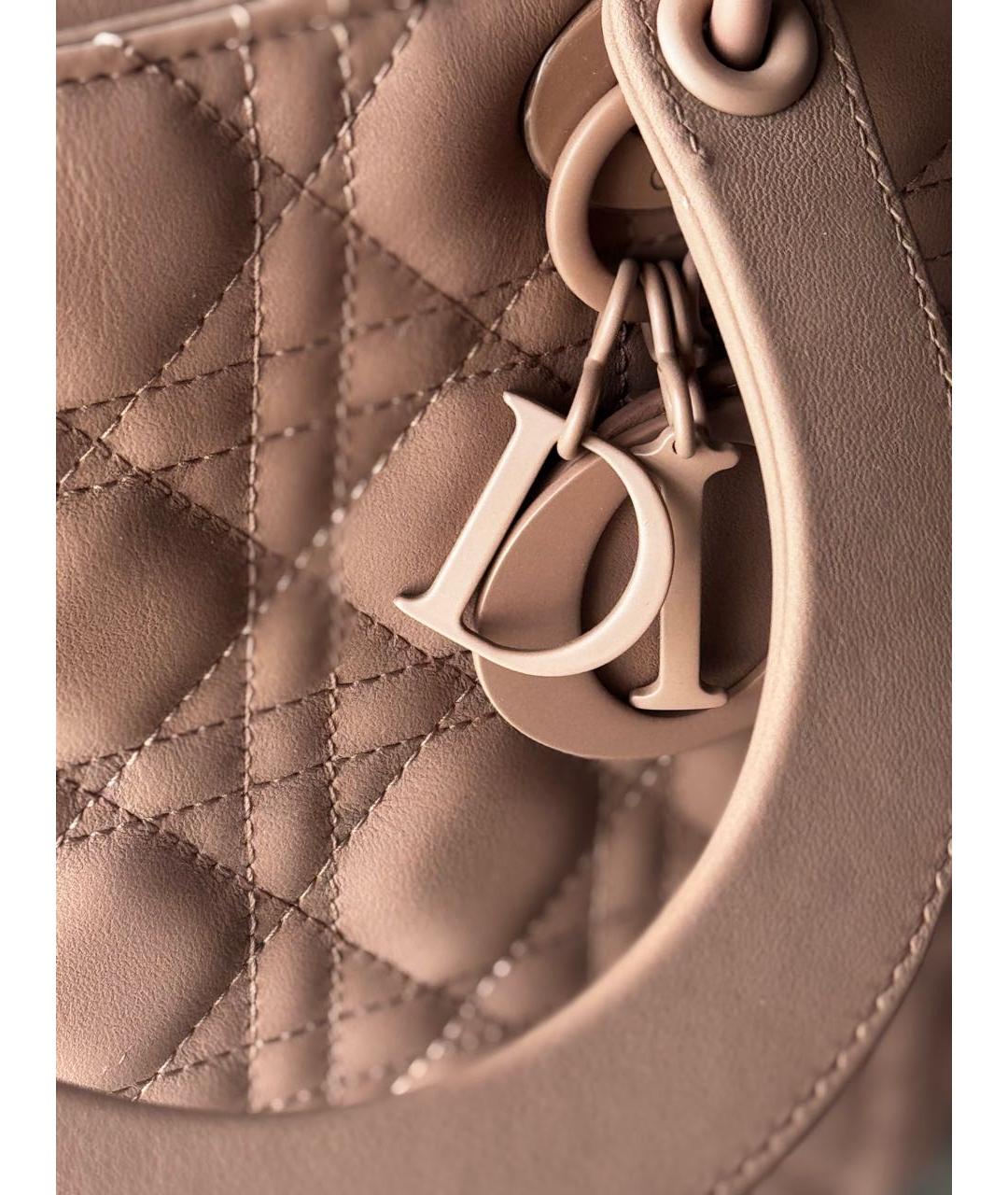 CHRISTIAN DIOR Розовая кожаная сумка с короткими ручками, фото 5