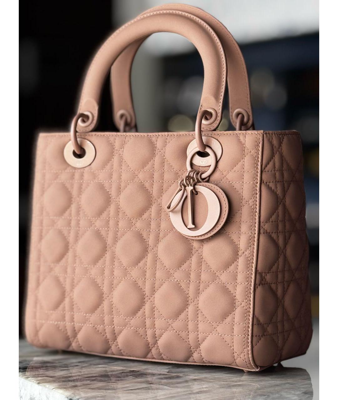 CHRISTIAN DIOR Розовая кожаная сумка с короткими ручками, фото 2