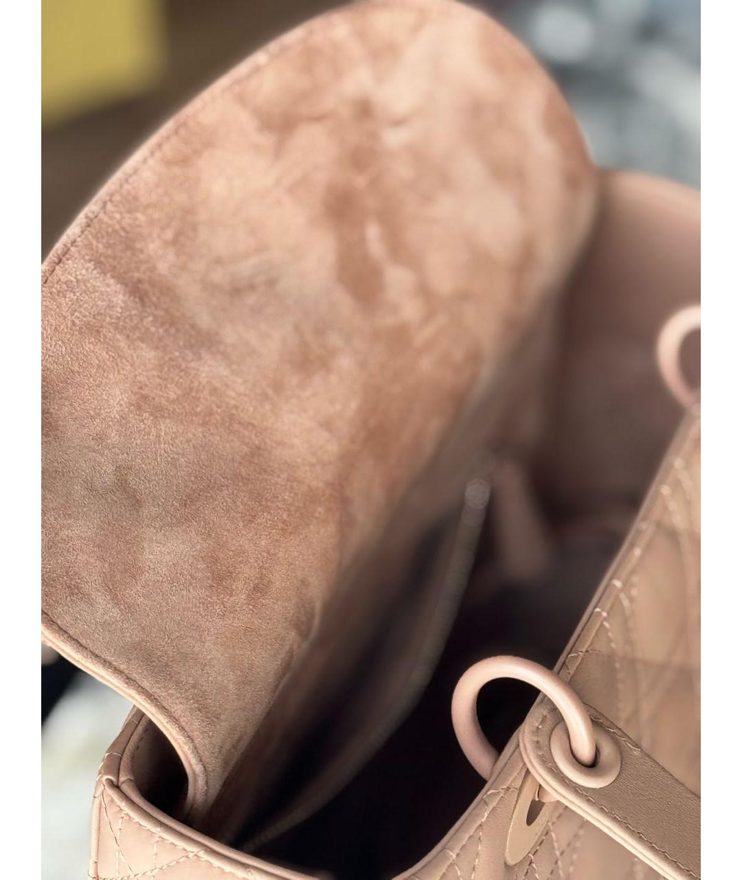 CHRISTIAN DIOR Розовая кожаная сумка с короткими ручками, фото 4