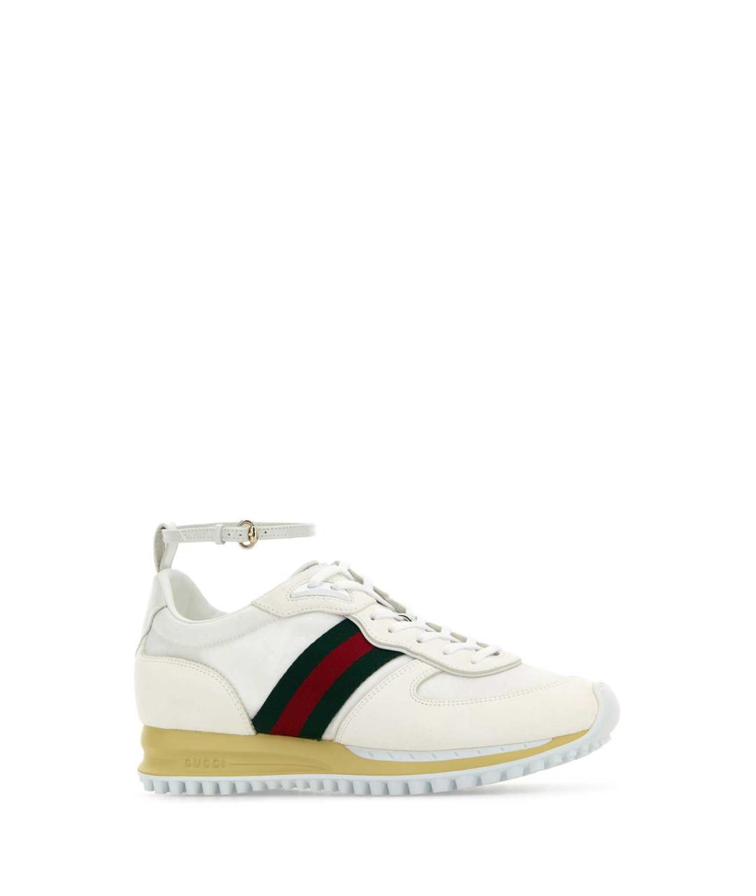 GUCCI Белые кожаные кроссовки, фото 2
