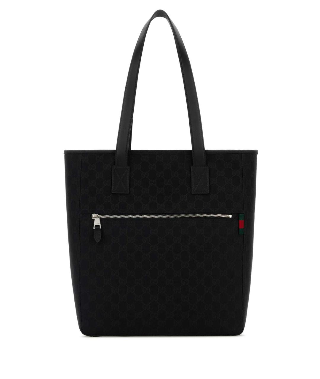 GUCCI Черная тканевая сумка тоут, фото 1