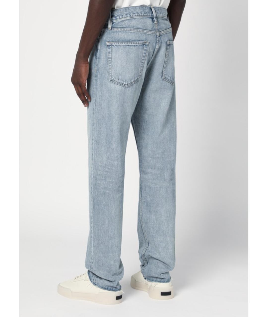 GUCCI Голубые хлопковые прямые джинсы, фото 4