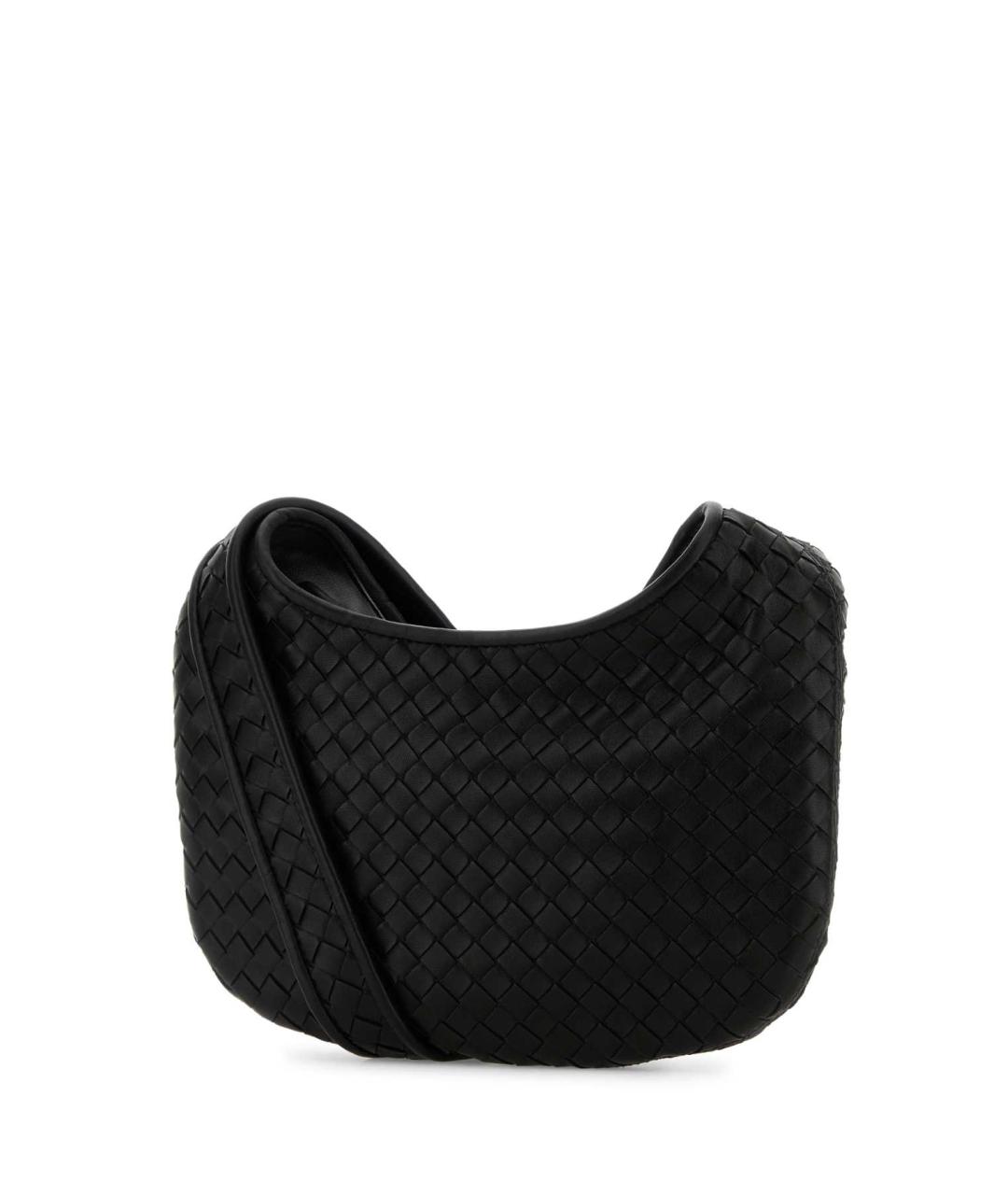 BOTTEGA VENETA Черная кожаная сумка на плечо, фото 2