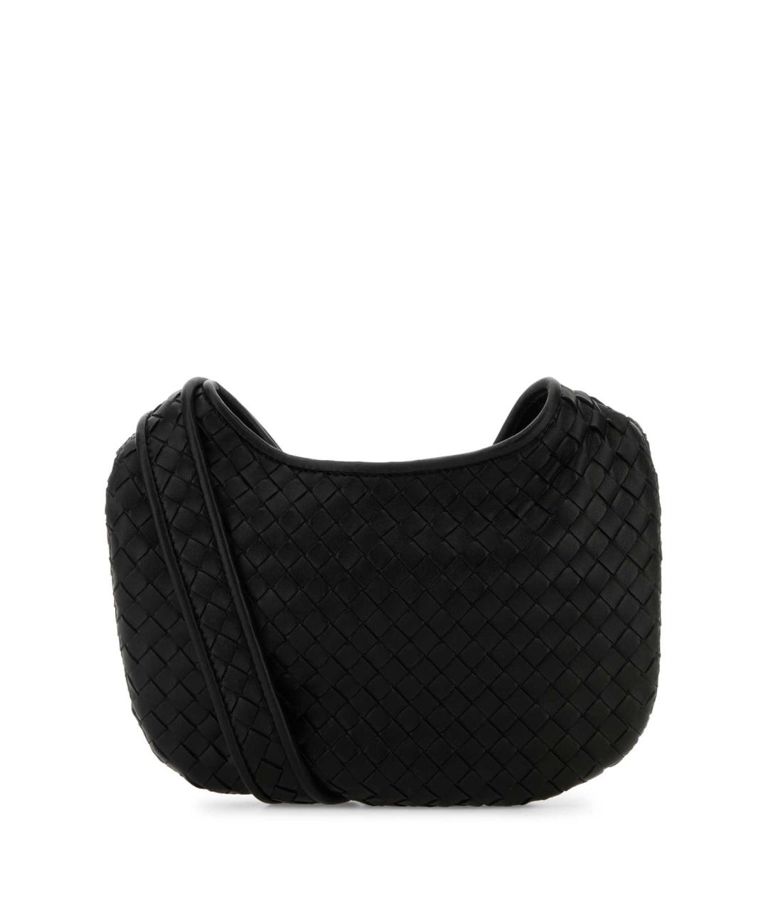 BOTTEGA VENETA Черная кожаная сумка на плечо, фото 3