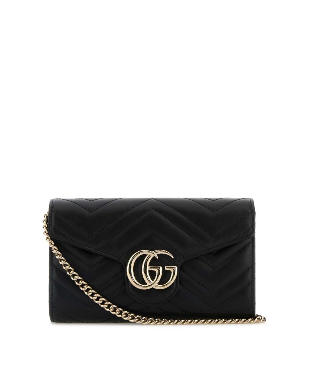 GUCCI Черная кожаная сумка через плечо, фото 1