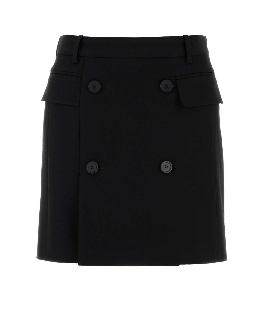 BALENCIAGA Черная вискозная юбка мини, фото 1