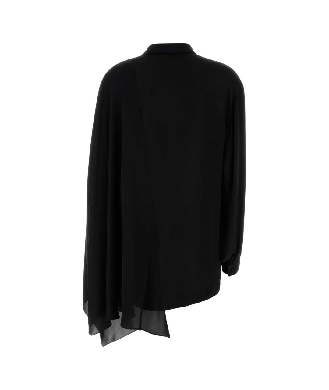 BALENCIAGA Черная шелковая блузы, фото 2