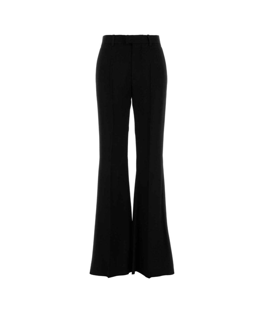 BALENCIAGA Черные вискозные прямые брюки, фото 1