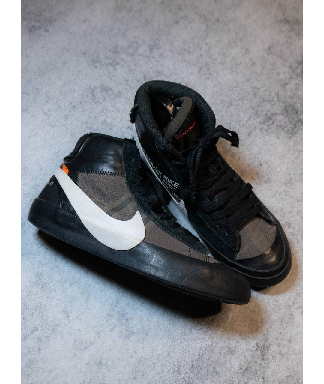 NIKE X OFF-WHITE Черные высокие кроссовки / кеды, фото 5