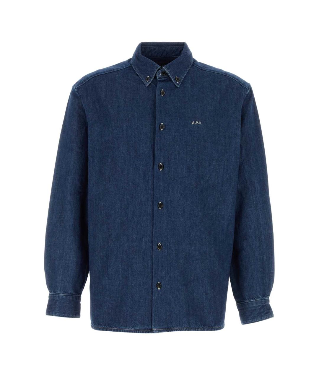 A.P.C. Синяя хлопковая кэжуал рубашка, фото 1