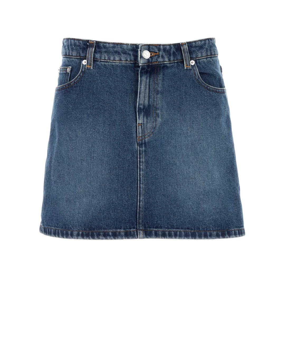A.P.C. Синяя хлопковая юбка мини, фото 1