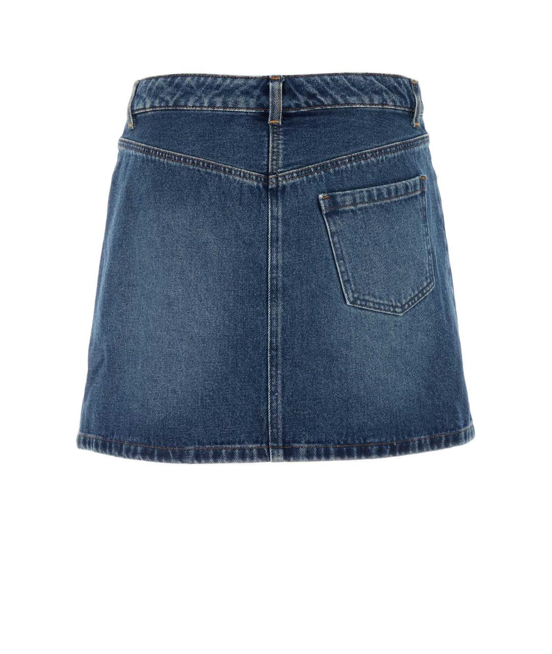 A.P.C. Синяя хлопковая юбка мини, фото 2