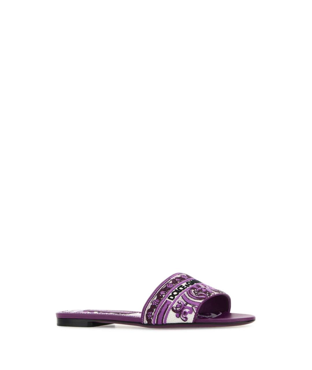 DOLCE&GABBANA Фиолетовые шлепанцы, фото 2