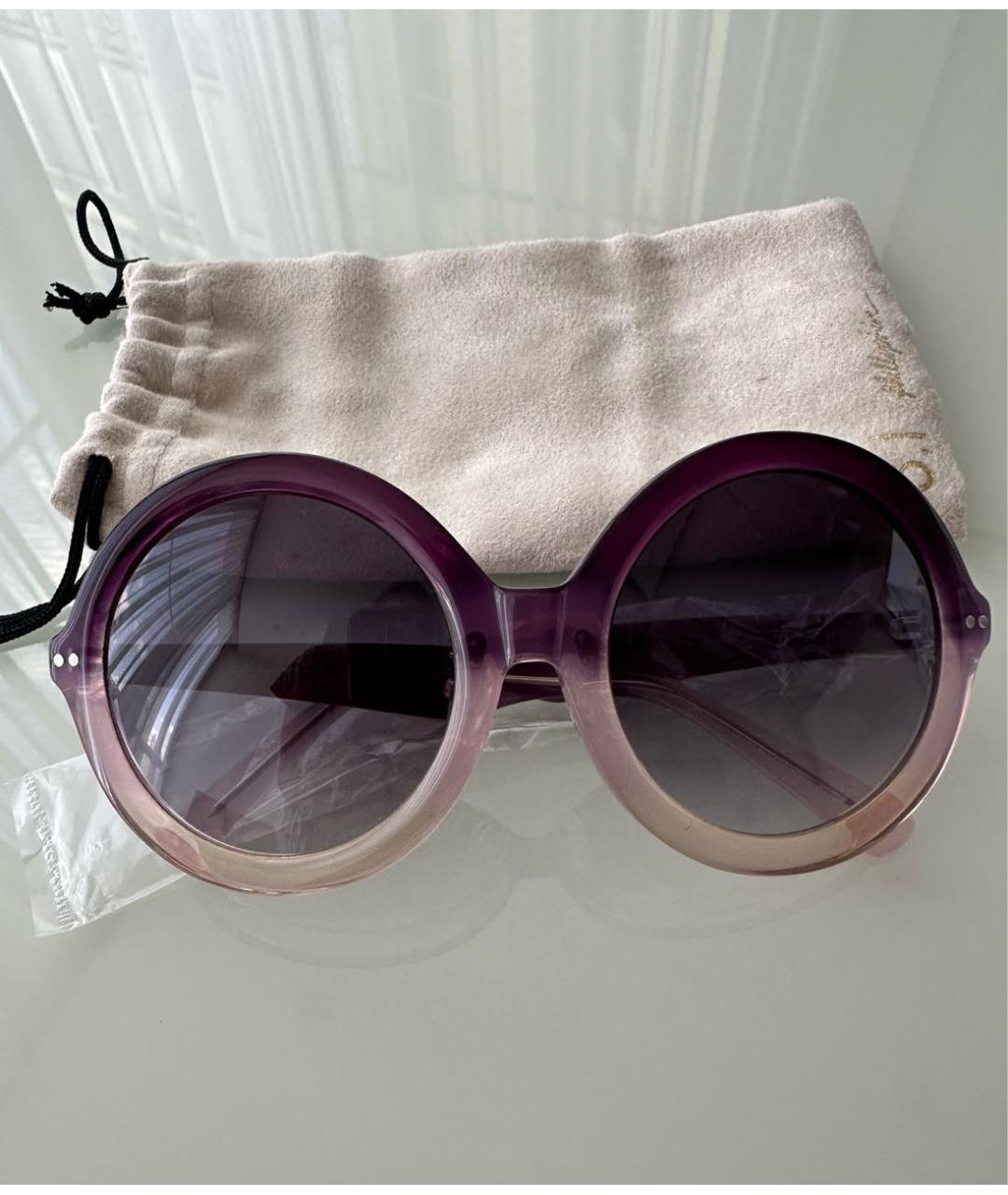3.1 PHILLIP LIM Фиолетовые пластиковые солнцезащитные очки, фото 4