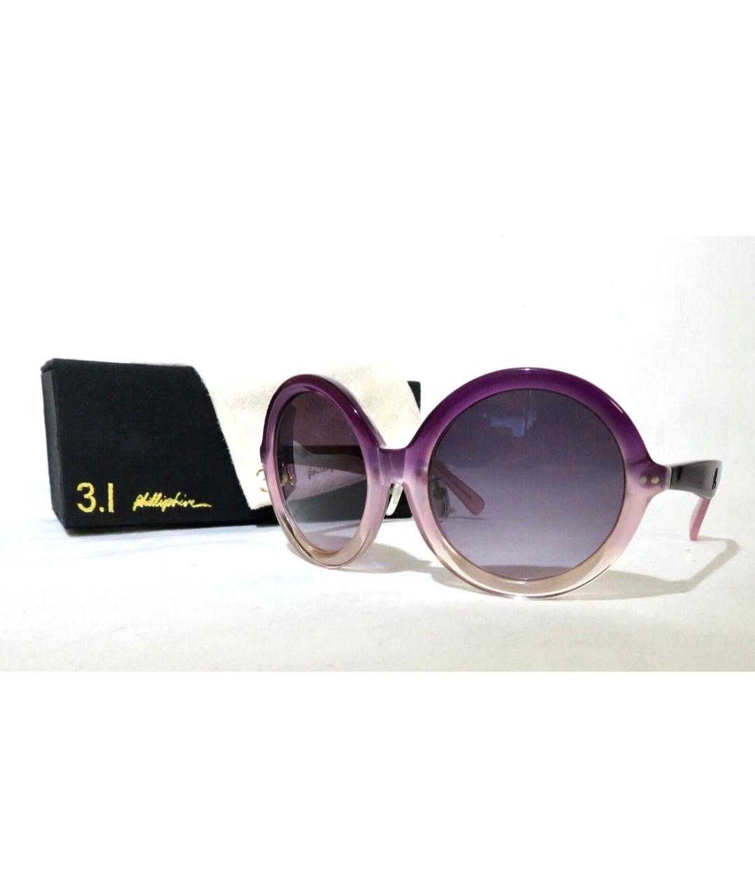 3.1 PHILLIP LIM Фиолетовые пластиковые солнцезащитные очки, фото 8
