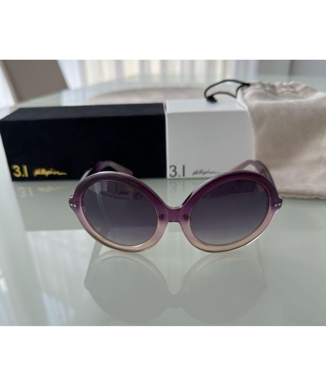 3.1 PHILLIP LIM Фиолетовые пластиковые солнцезащитные очки, фото 5