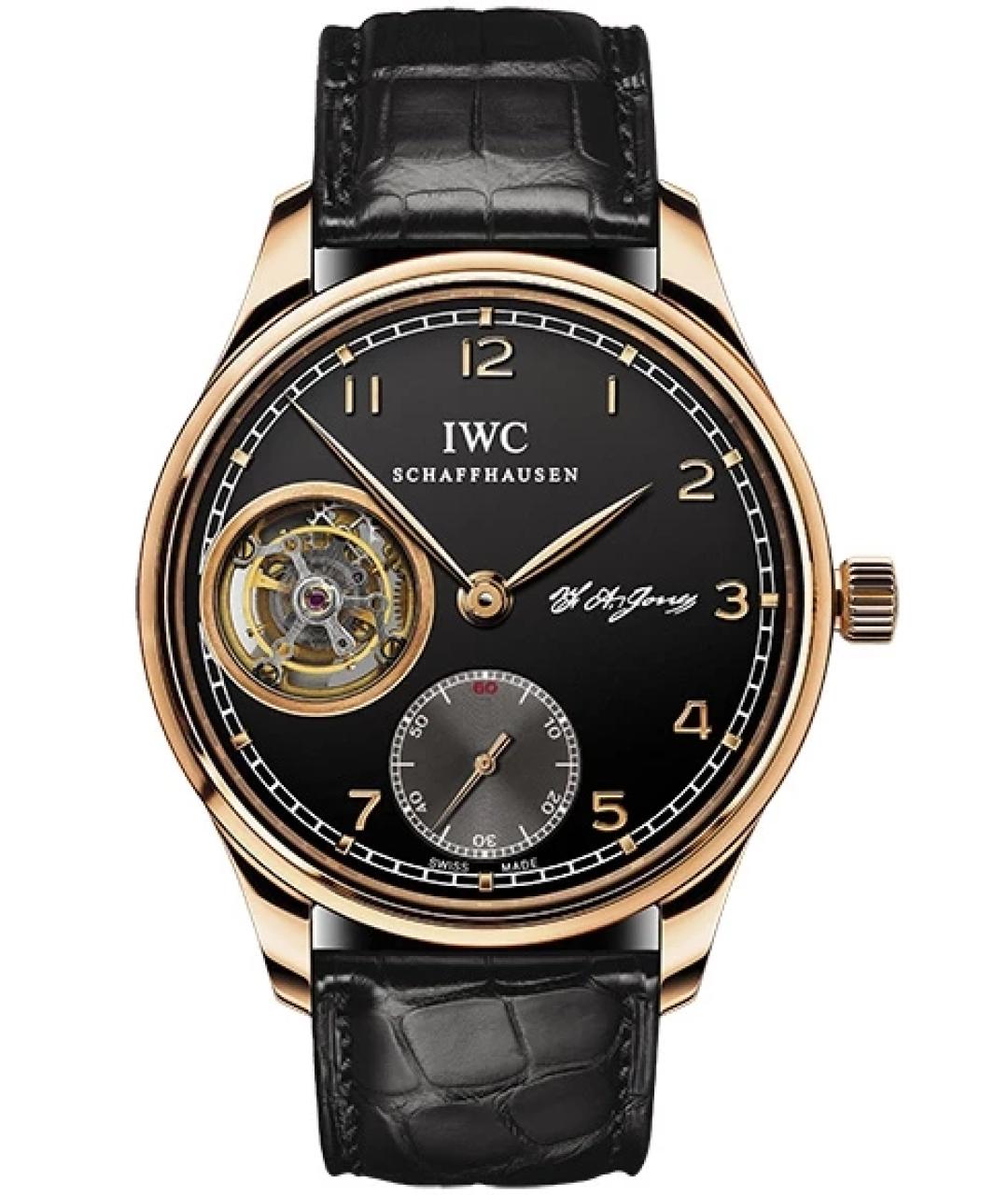 IWC Черные часы из розового золота, фото 3