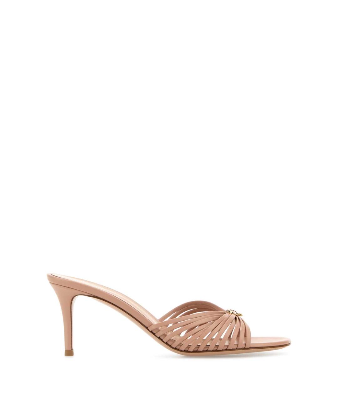 GIANVITO ROSSI Розовые кожаные мюли, фото 1