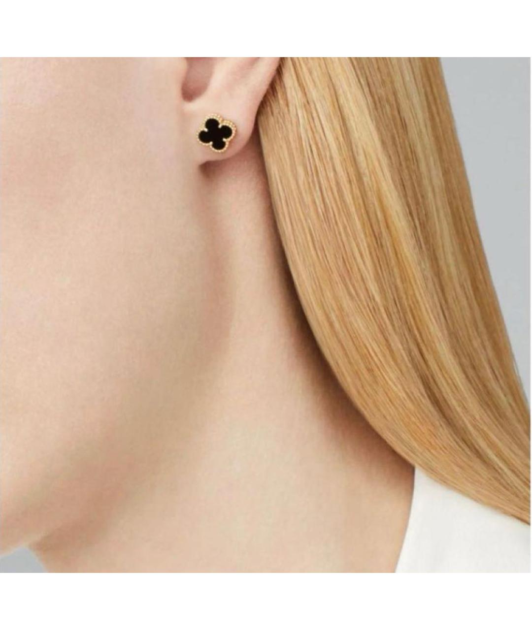 VAN CLEEF & ARPELS Черные серьги из желтого золота, фото 2