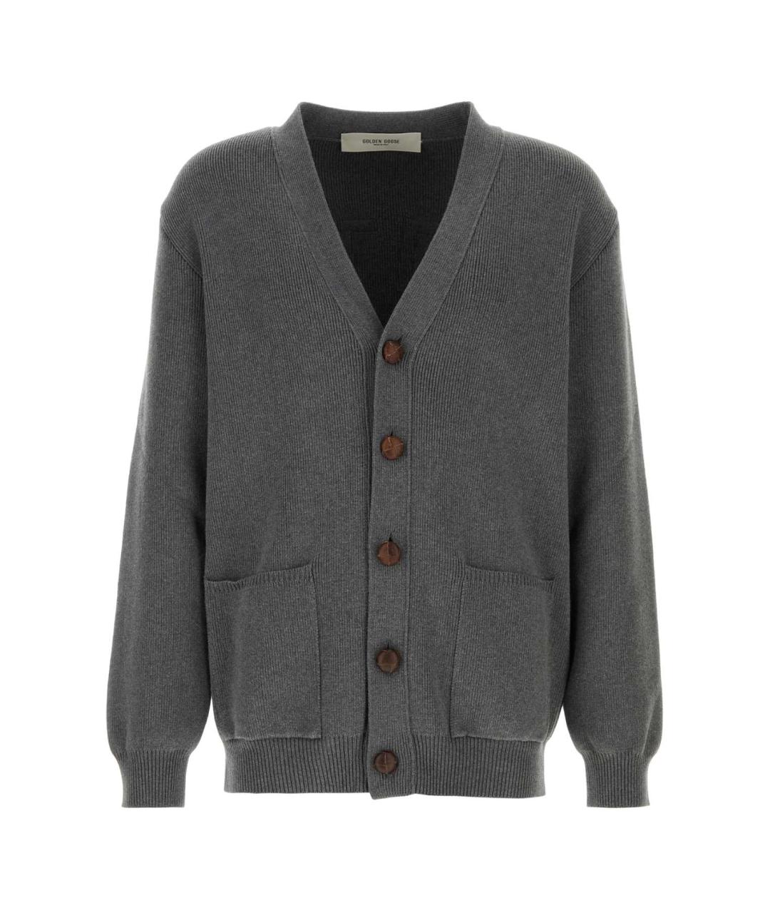 GOLDEN GOOSE DELUXE BRAND Серый хлопковый кардиган, фото 1