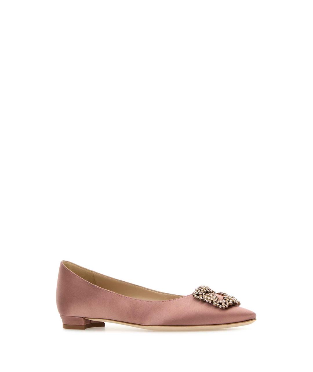 MANOLO BLAHNIK Розовые текстильные балетки, фото 2