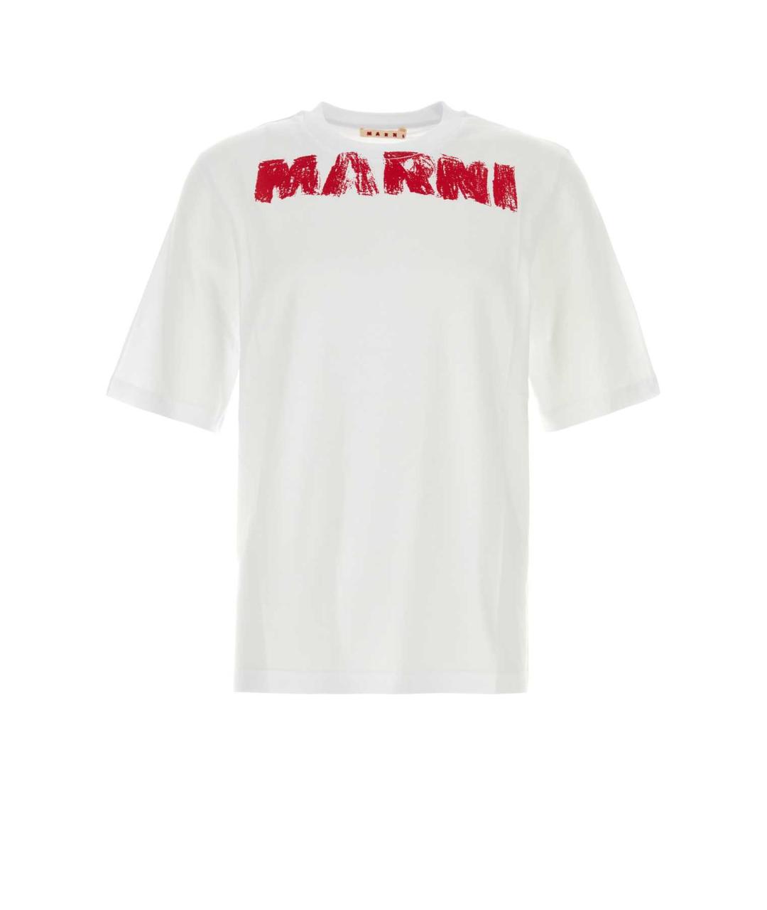 MARNI Белая хлопковая футболка, фото 1