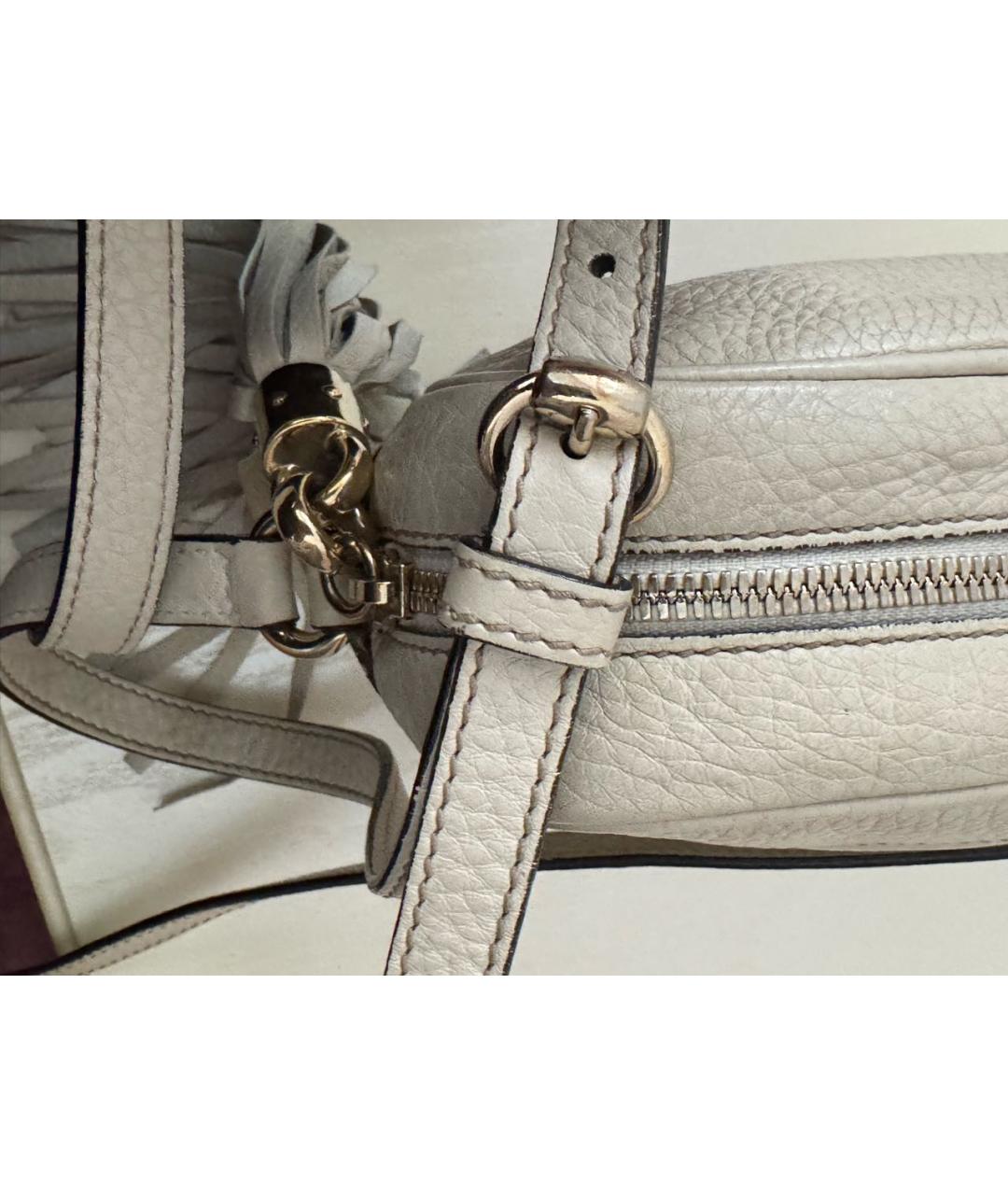 GUCCI Белая кожаная сумка через плечо, фото 6