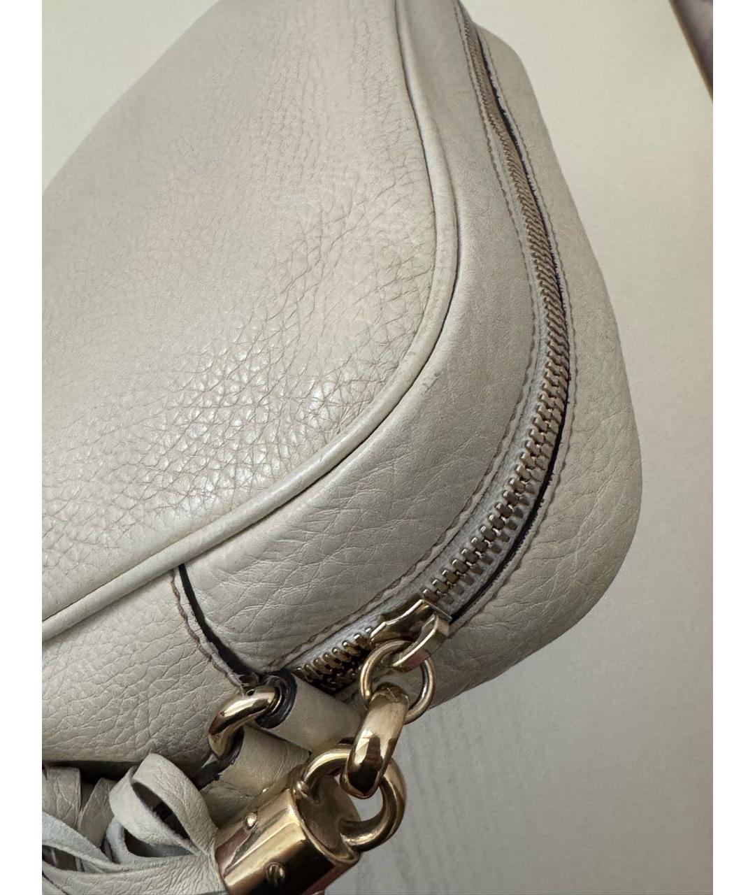 GUCCI Белая кожаная сумка через плечо, фото 4