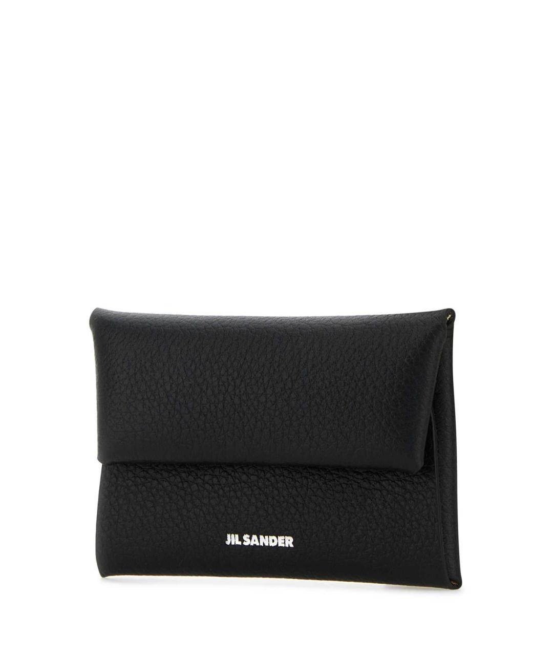 JIL SANDER Черный кожаный кошелек, фото 2