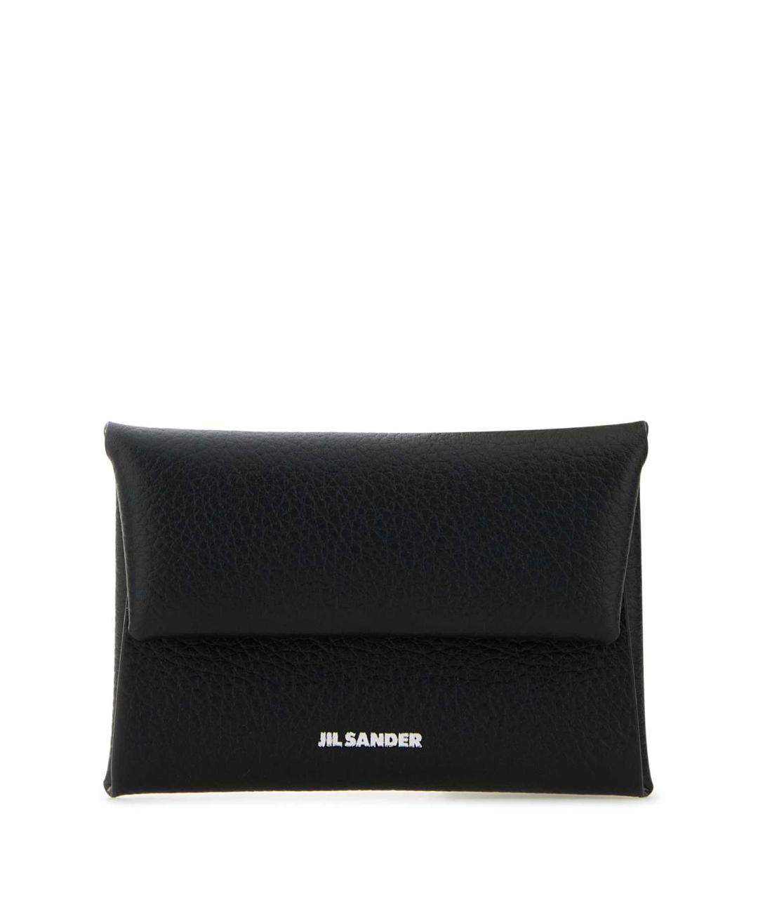 JIL SANDER Черный кожаный кошелек, фото 1