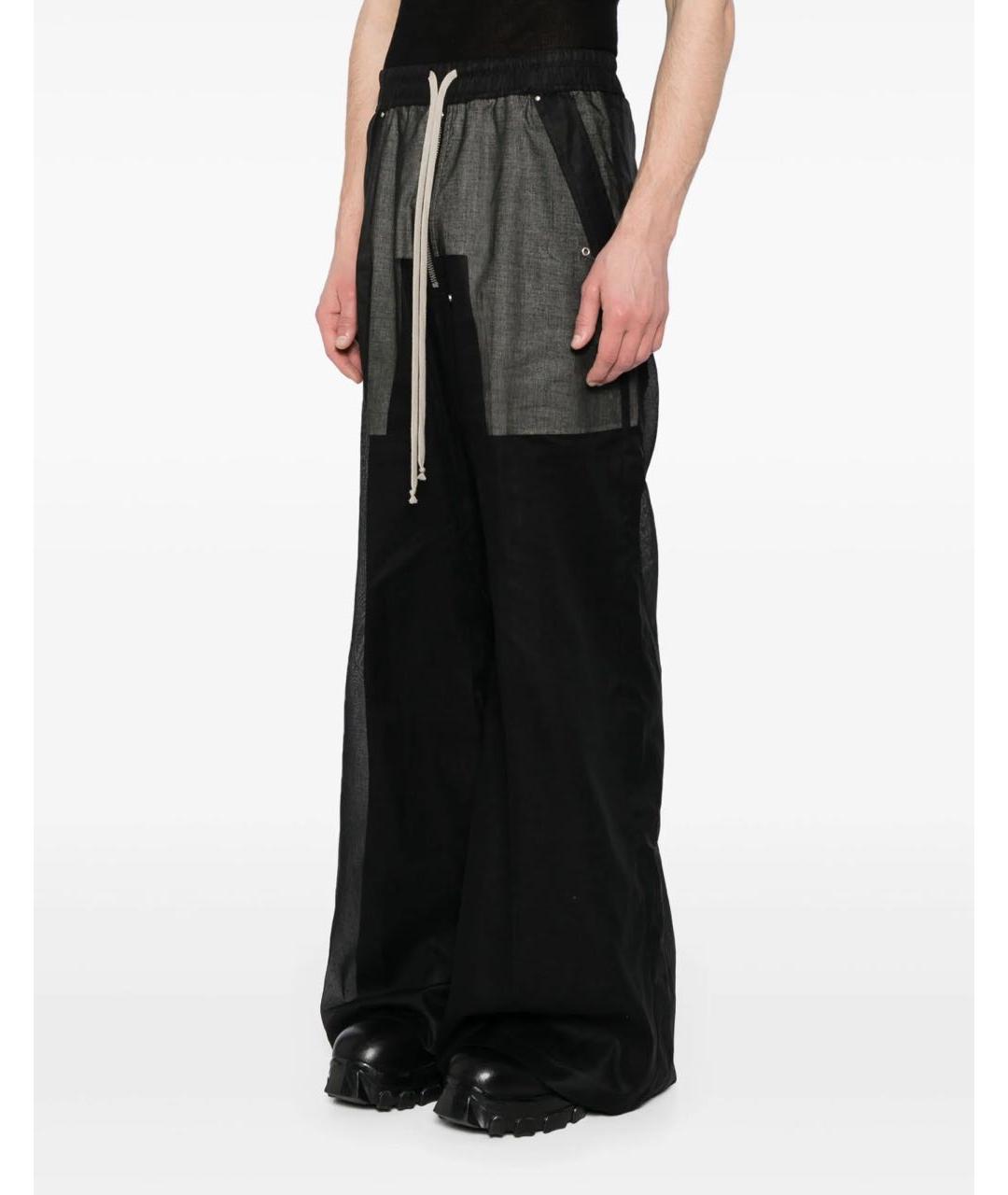 RICK OWENS Черные хлопковые повседневные брюки, фото 6