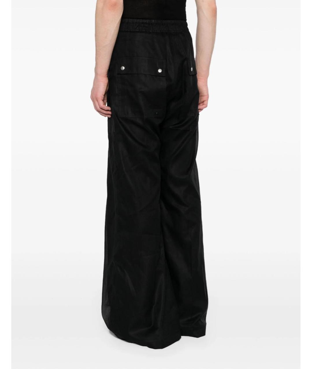 RICK OWENS Черные хлопковые повседневные брюки, фото 5