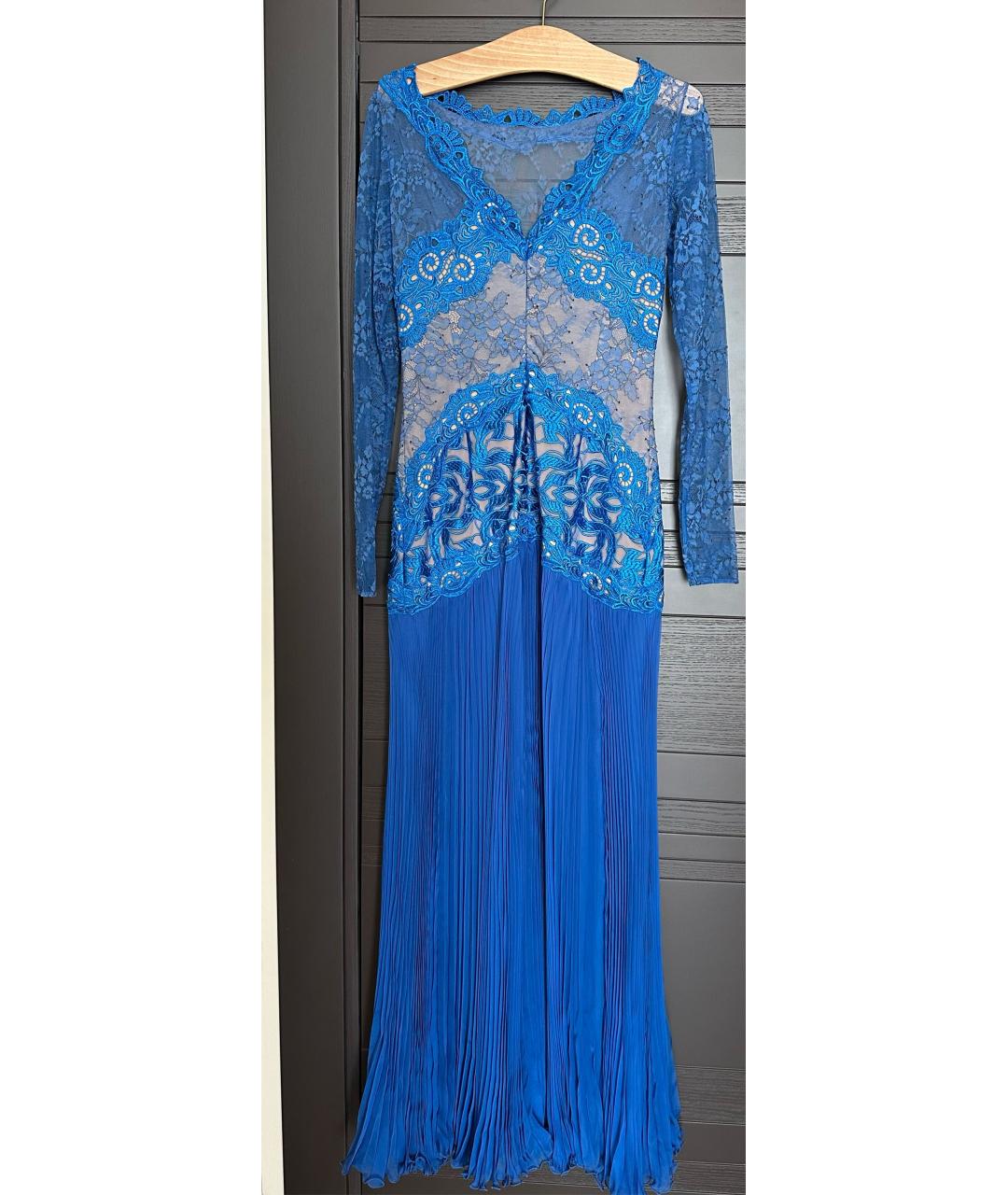 ZUHAIR MURAD Синее кружевное вечернее платье, фото 2