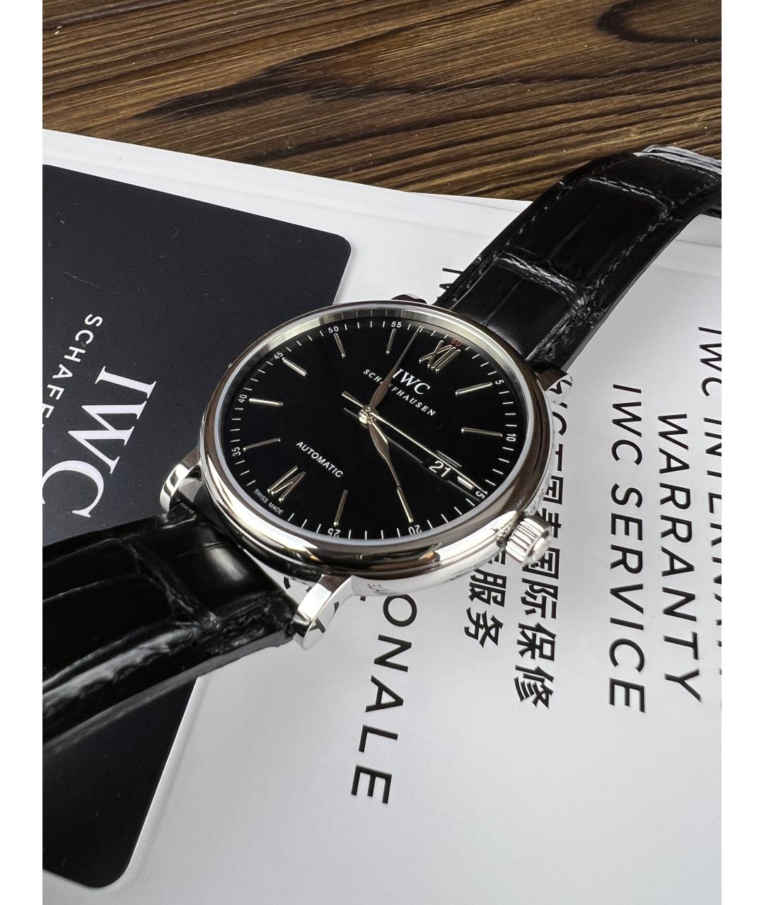 IWC Черные часы, фото 3