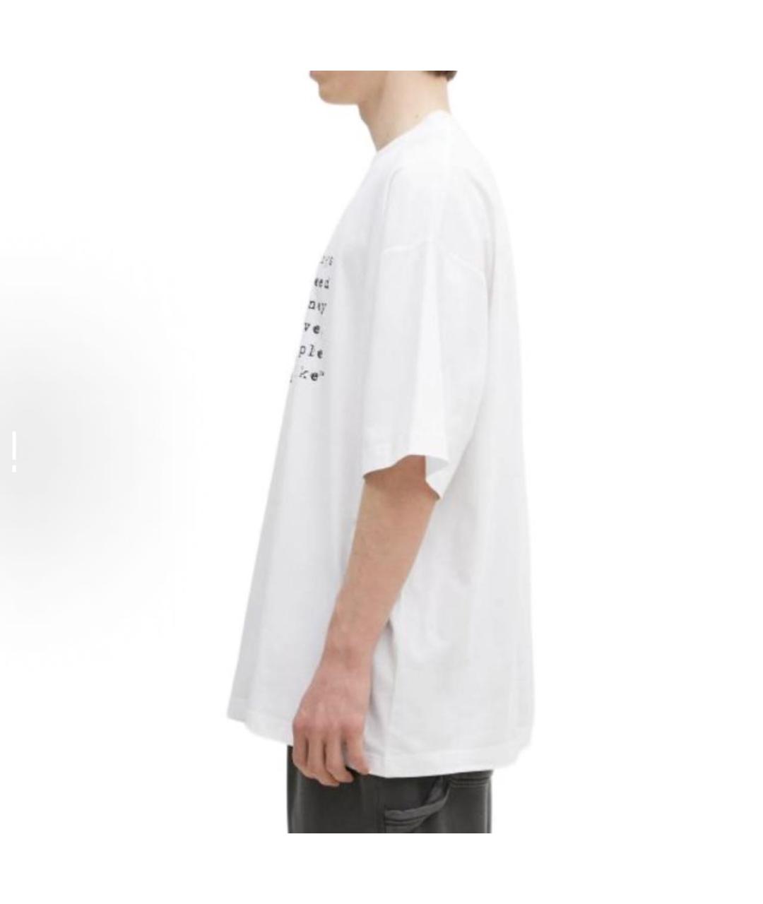 VETEMENTS Белая хлопковая футболка, фото 4