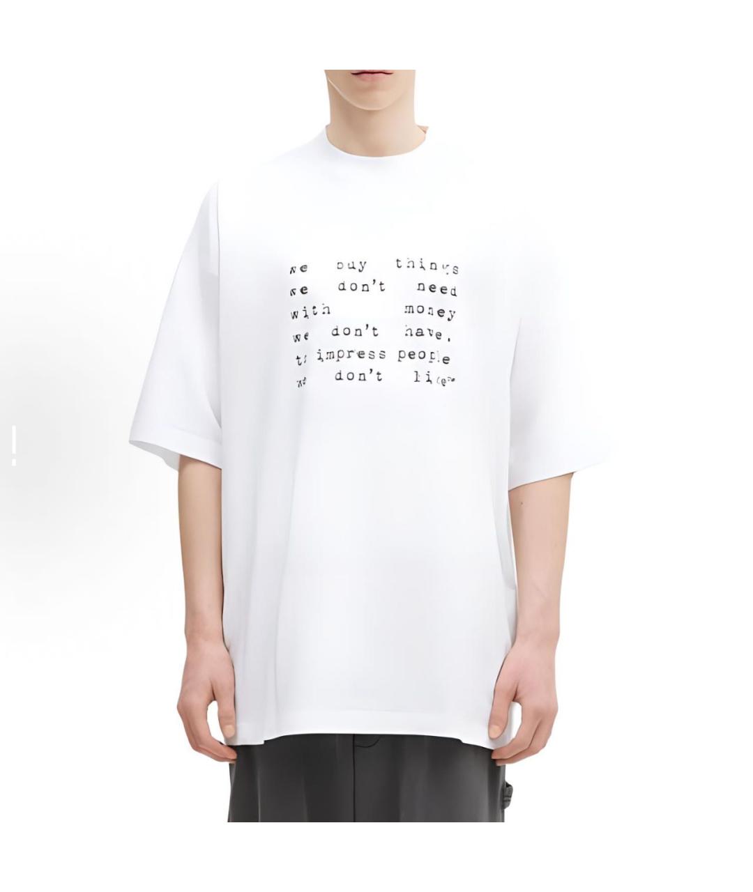 VETEMENTS Белая хлопковая футболка, фото 3
