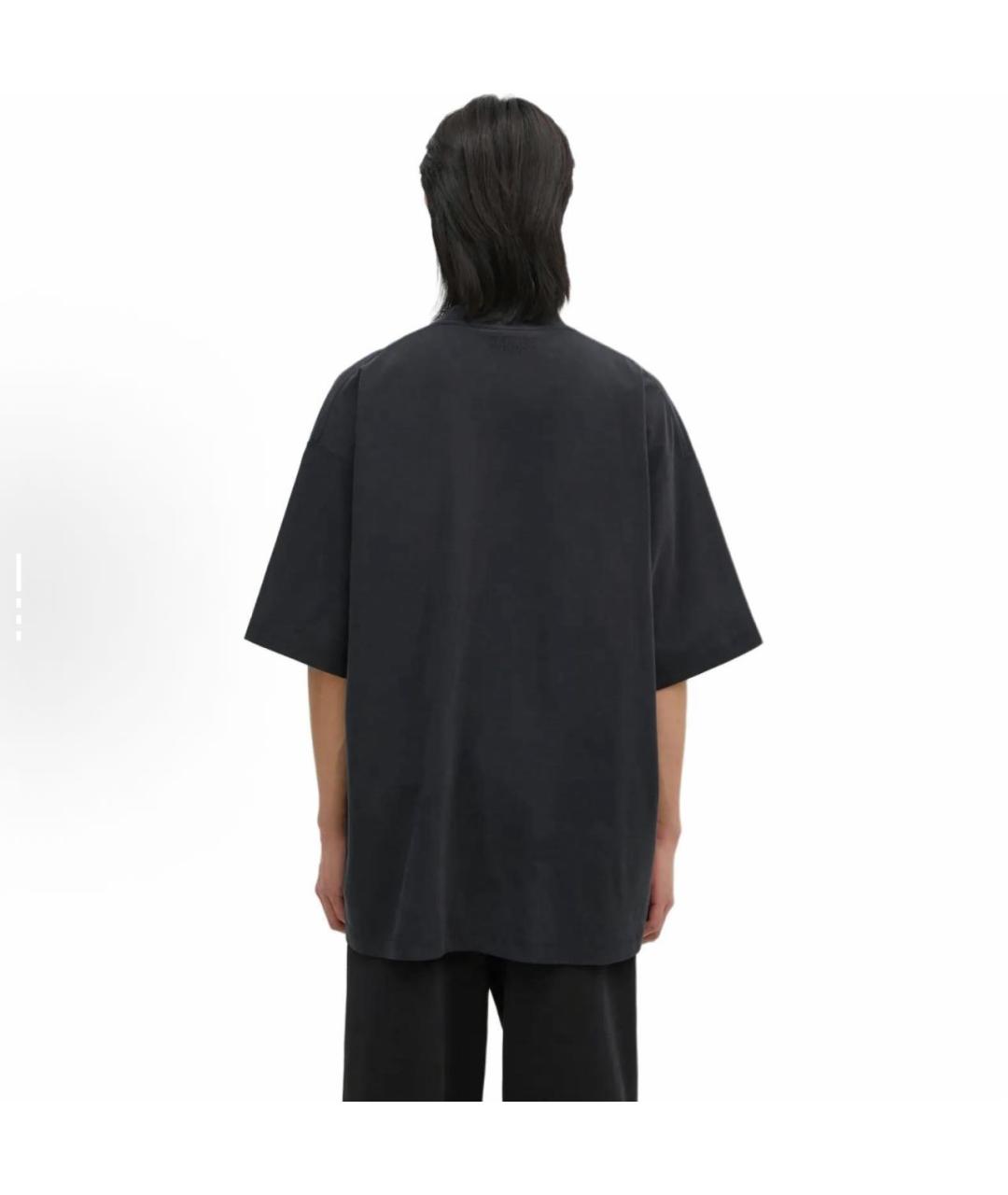 VETEMENTS Черная хлопковая футболка, фото 6